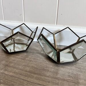 Vintage Mirrored Blossom Dish Set